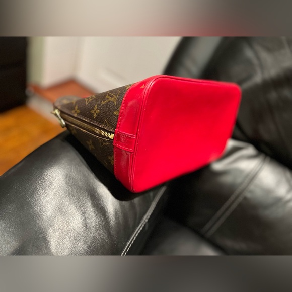 Preloved Authentic Louis Vuitton Alma Bag red trim & surprise interior design - Picture 8 of 11